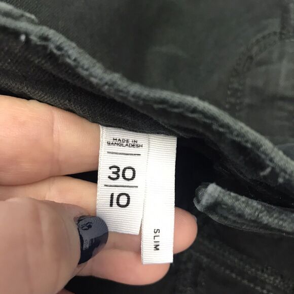 LOFT Slim Jeans Womens 10 30 Dark Green Flat Front Stretch Skinny Mid Rise - Picture 6 of 12